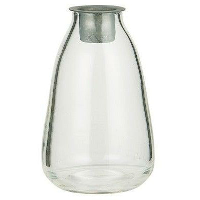 Bottle with loose holder for dinner candle - heart deco