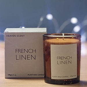 French Linen Heaven Scent Heritage Range Plant Wax Candles - heart deco