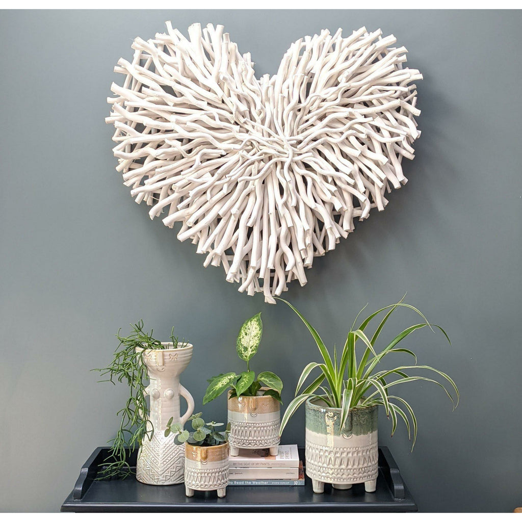 large white twig heart wall art-heart deco