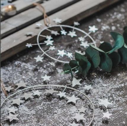 Metal Circle Star Hanger Christmas Decor - heart deco