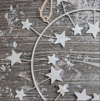 Metal Circle Star Hanger Christmas Decor - heart deco