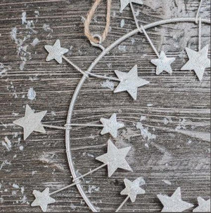 Metal Circle Star Hanger Christmas Decor - heart deco