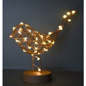 Decorative Light Up LED Robin - heart deco